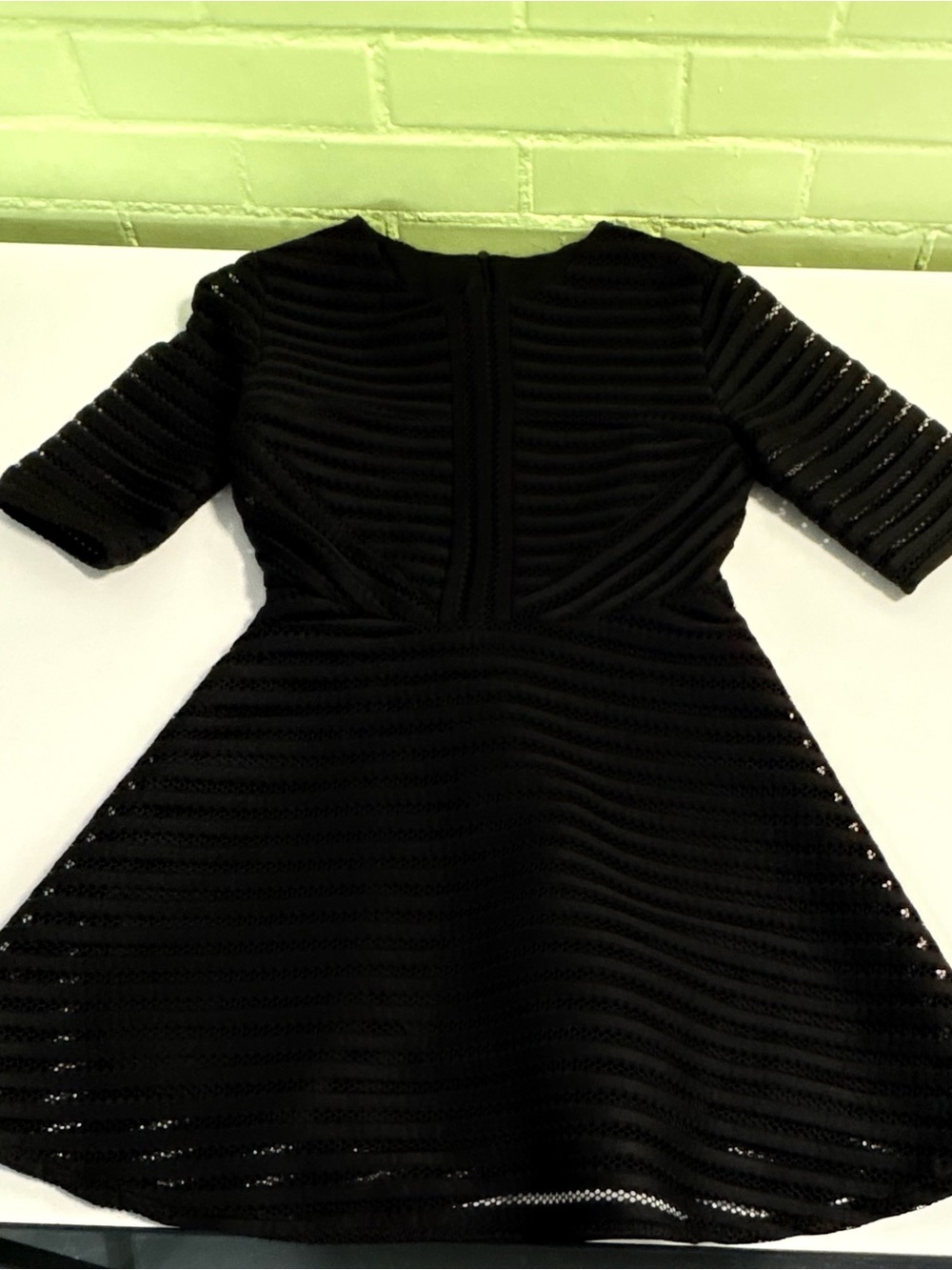 Black Textured Fit-and-Flare Dress - Women's